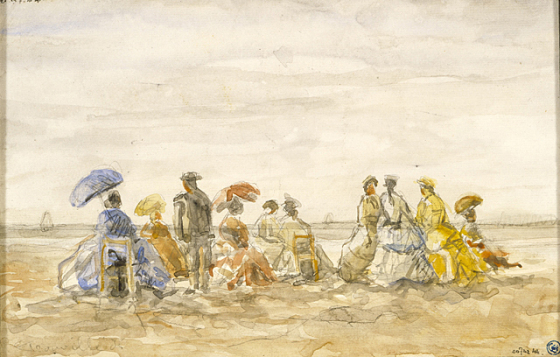 Figures on the Beach at Trouville, 1885 http://collections.lacma.org/node/172791