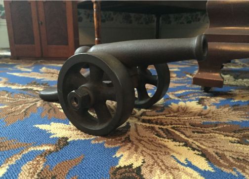 Miniature Cannon on display in the White House of the Confederacy, Richmond, Virginia. Curators believe that it was not owned by the family of Jefferson Davis. http://moconfederacy.pastperfectonline.com/webobject/43279EF6-D46F-42B1-981D-055826964540