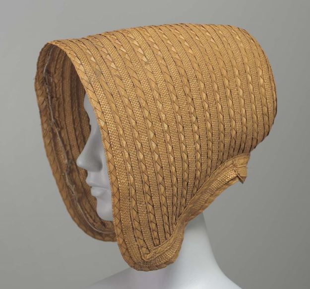 Early 19th-century straw bonnet with chevron plaiting http://www.mfa.org/collections/object/womans-bonnet-326722