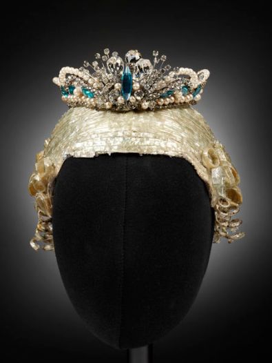"Snow-Queen" wig and crown, c. 1950. A theatrical costume. http://collections.vam.ac.uk/item/O106041/theatre-costume-kirsta-george/